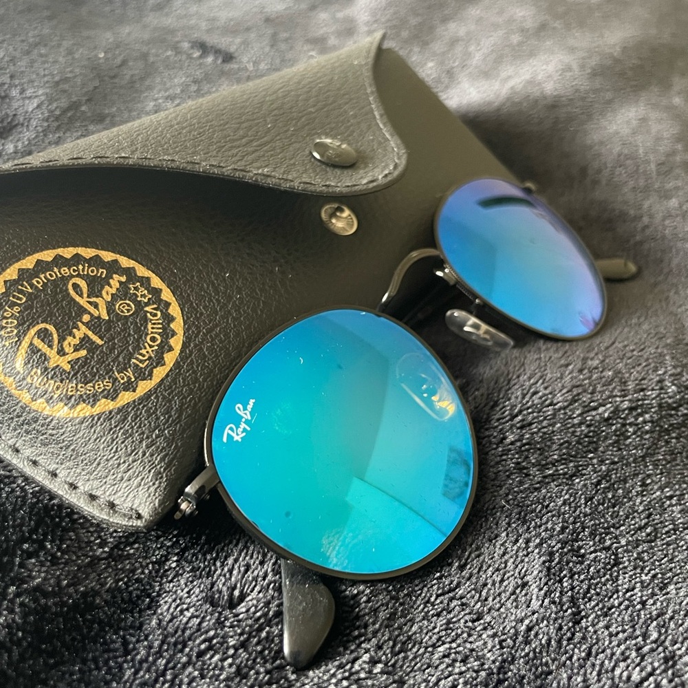 Ray Ban - black, brown gradient mirror blue